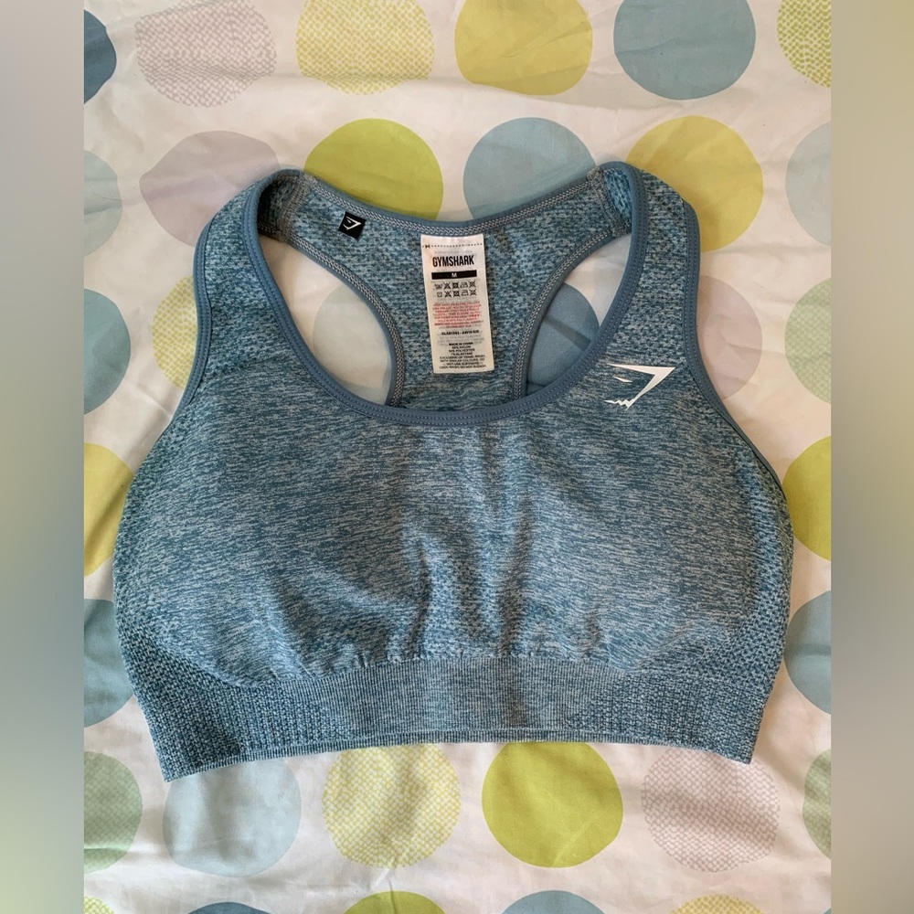 Gymshark Vital Seamless Sports Bra - Teal Marl color - Size Medium